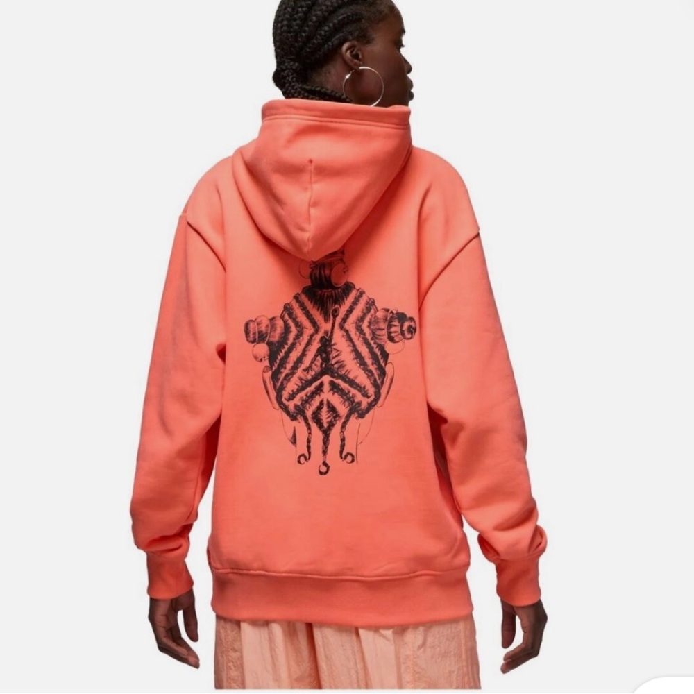 NEW Jordan x Bephies Beauty Supply Pullover Hoodie Lt Wild Mango Sz SMALL RARE!